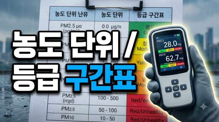 미세먼지 농도 단위와 등급 구간표 완전 정리