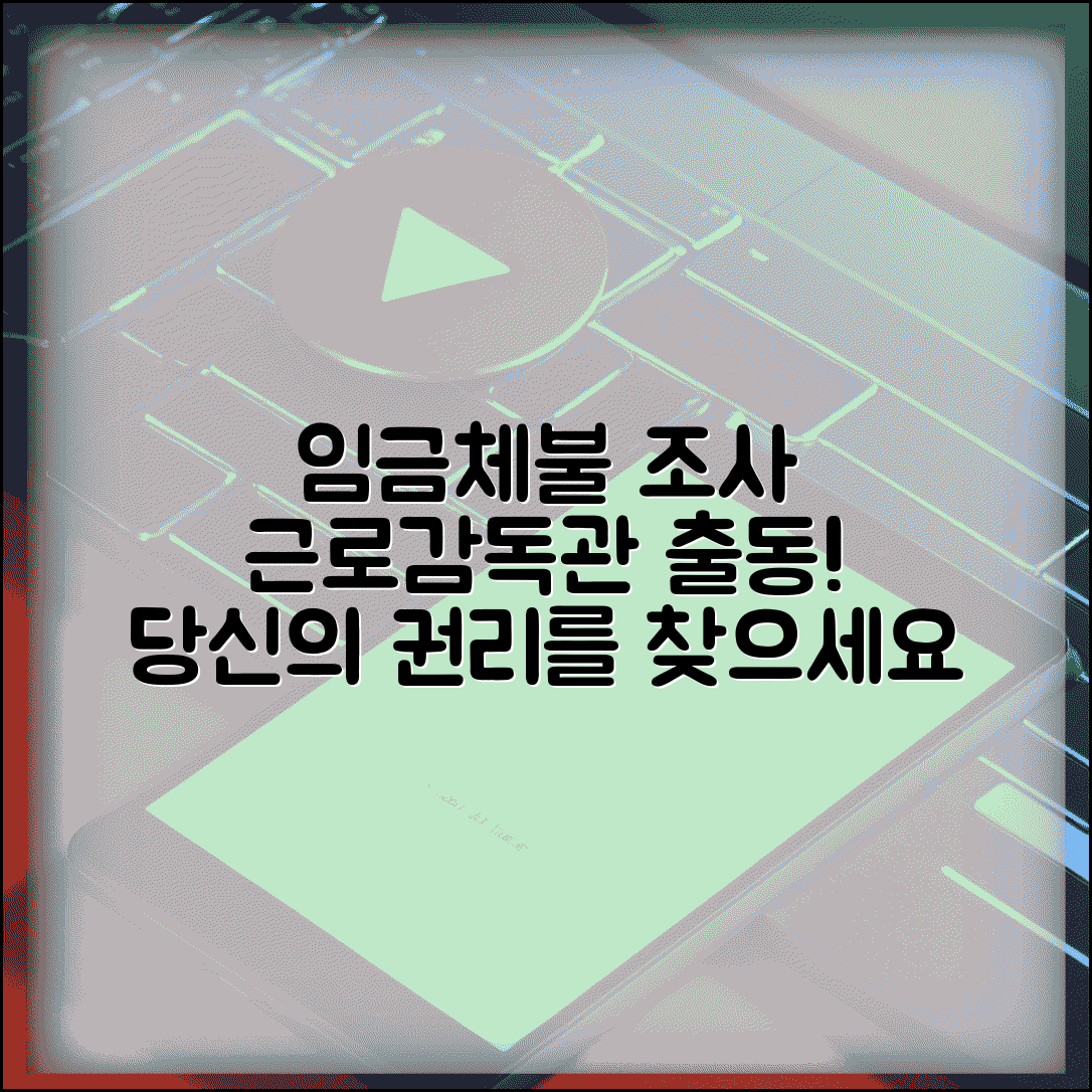 고용감독관 임금체불 조사 | 임금체불 신고 후 근로감독관 조사과정