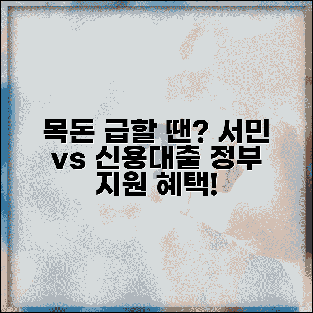 갑자기 목돈 필요할때 | 정부지원 서민대출 vs 은행 신용대출