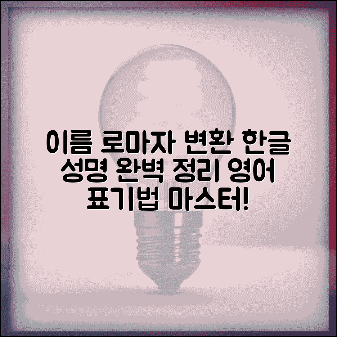 영어로 이름 표기법 | 한글 성명 로마자 변환 규칙 완벽 정리