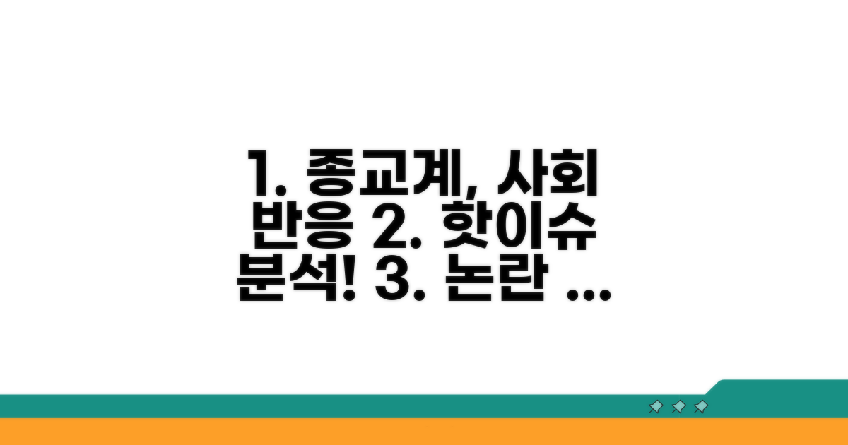 종교계 및 사회 반응 분석