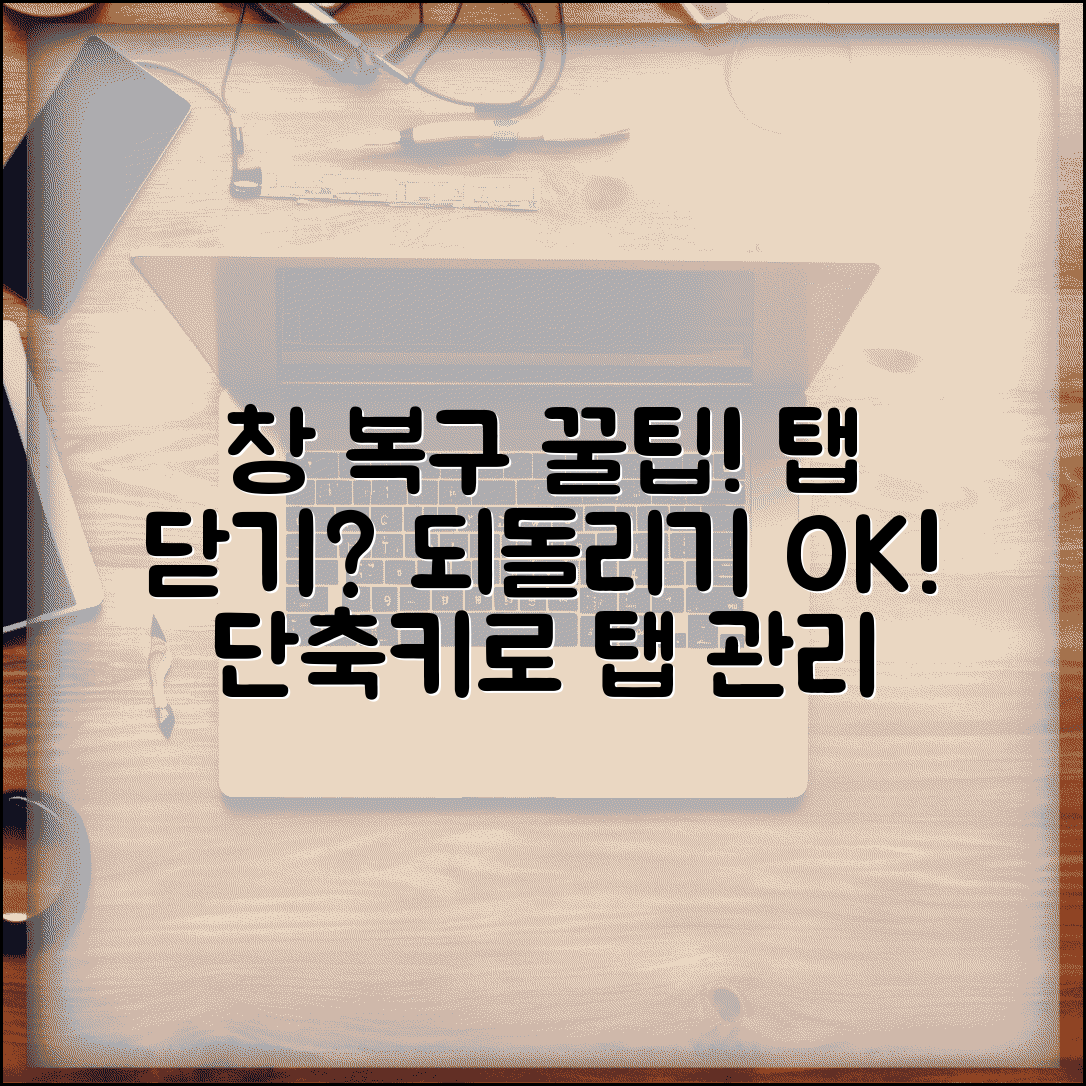 창 되돌리기 | 브라우저 탭 복구 + 창 관리 단축키
