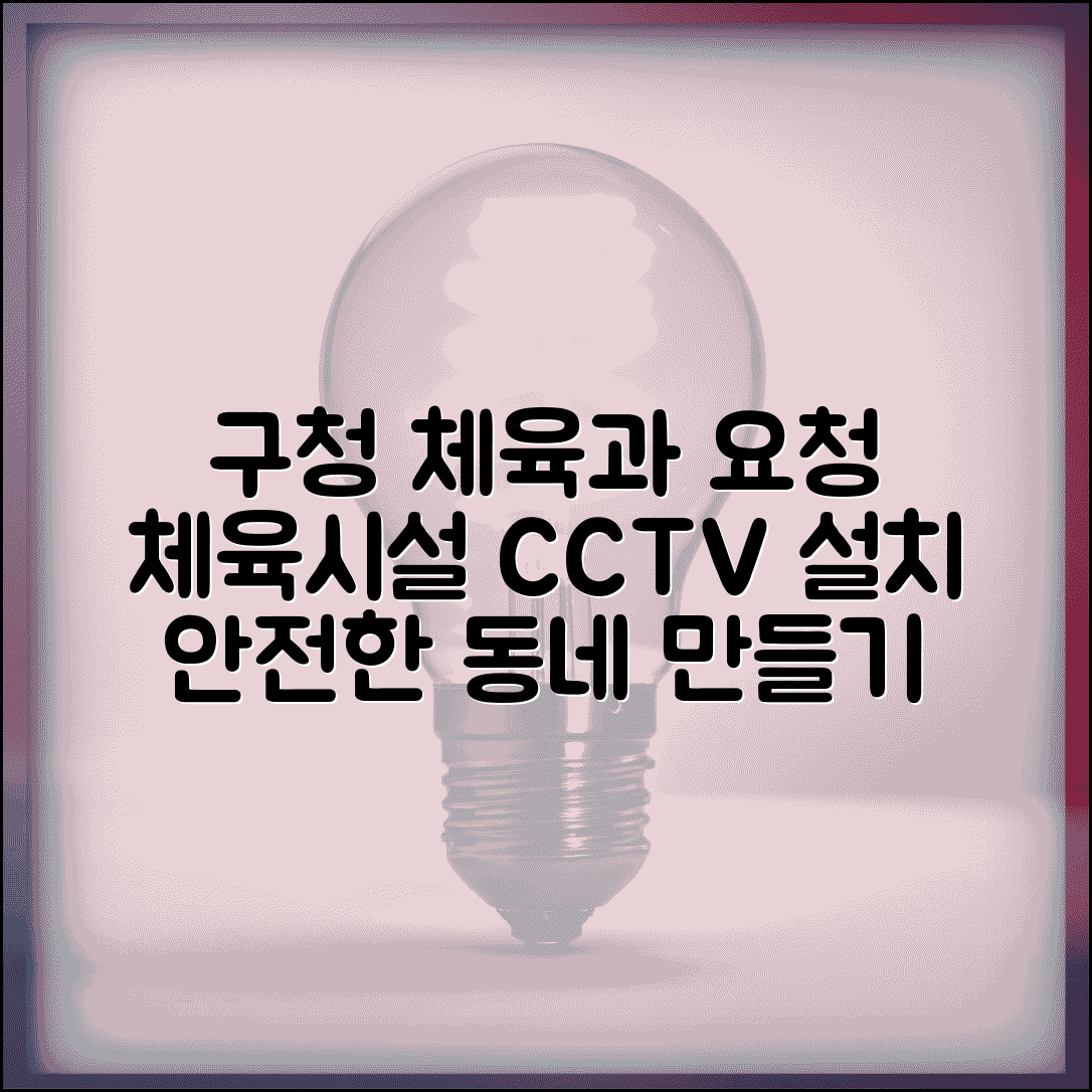 체육시설 CCTV 설치 | 동네 체육시설 CCTV 설치 구청 체육과 요청