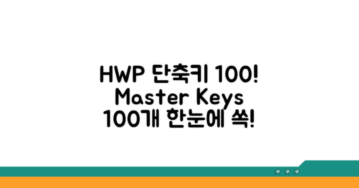 HWP 단축키 100개 한눈에 보기