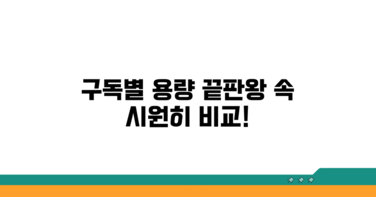 구독 서비스별 용량 차이 확인