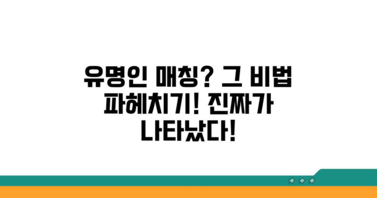 유명인 맞춤 매칭 과정 분석