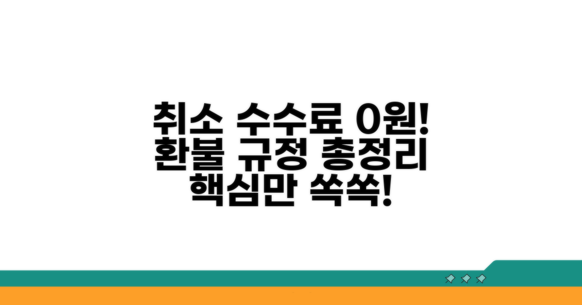 취소수수료 환불 규정 총정리