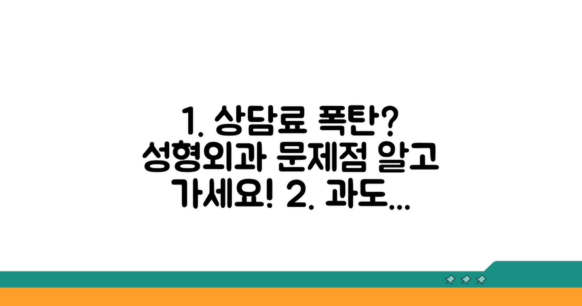 성형외과 상담료 과다 문제, 무엇이 문제일까?