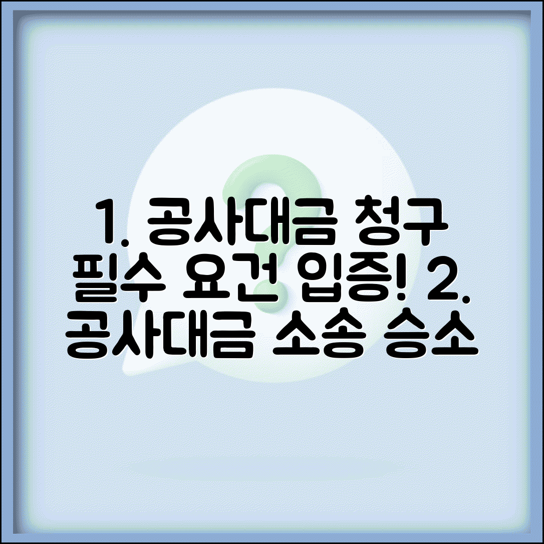 공사대금 청구 요건사실 정리 | 소송 시 입증해야 할 핵심 요소