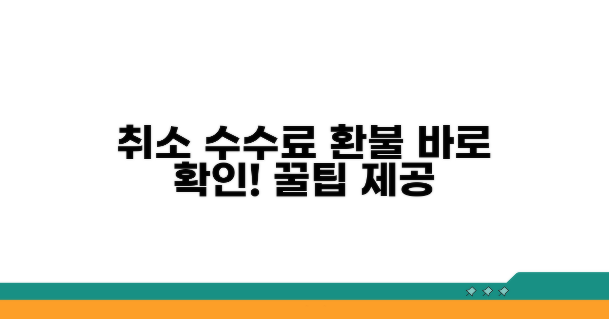 취소 시 수수료와 환불 금액 알아보기