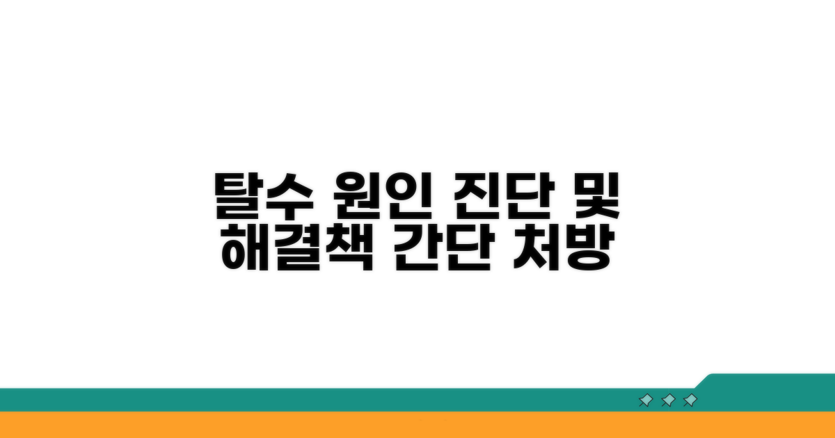 탈수 문제 원인 진단과 해결