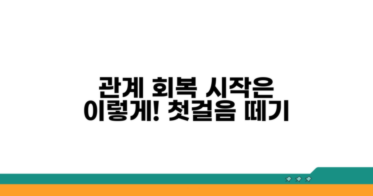 관계 회복, 첫걸음 떼는 방법