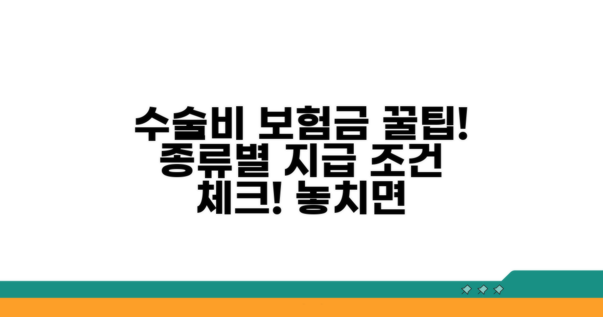 수술 종류별 보험금 지급 조건 확인