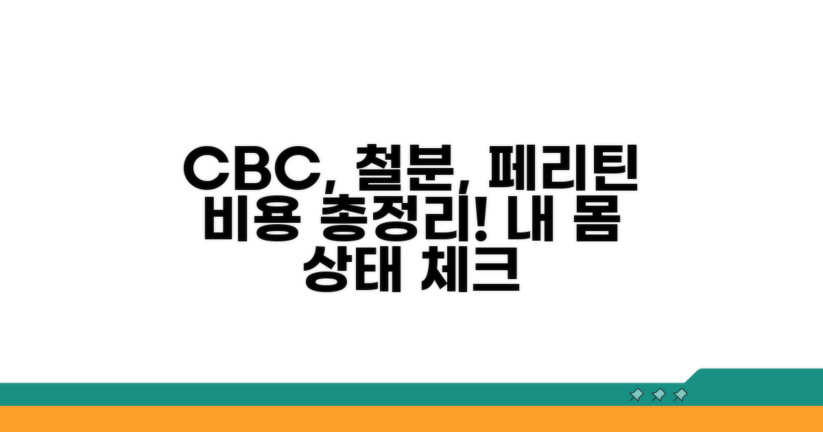 CBC/철분/페리틴 검사 항목별 비용