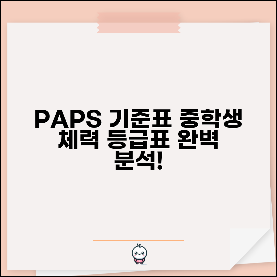 중학교 PAPS 기준표 체력 | 중학생 신체능력 검사 종목별 등급과 평가 기준