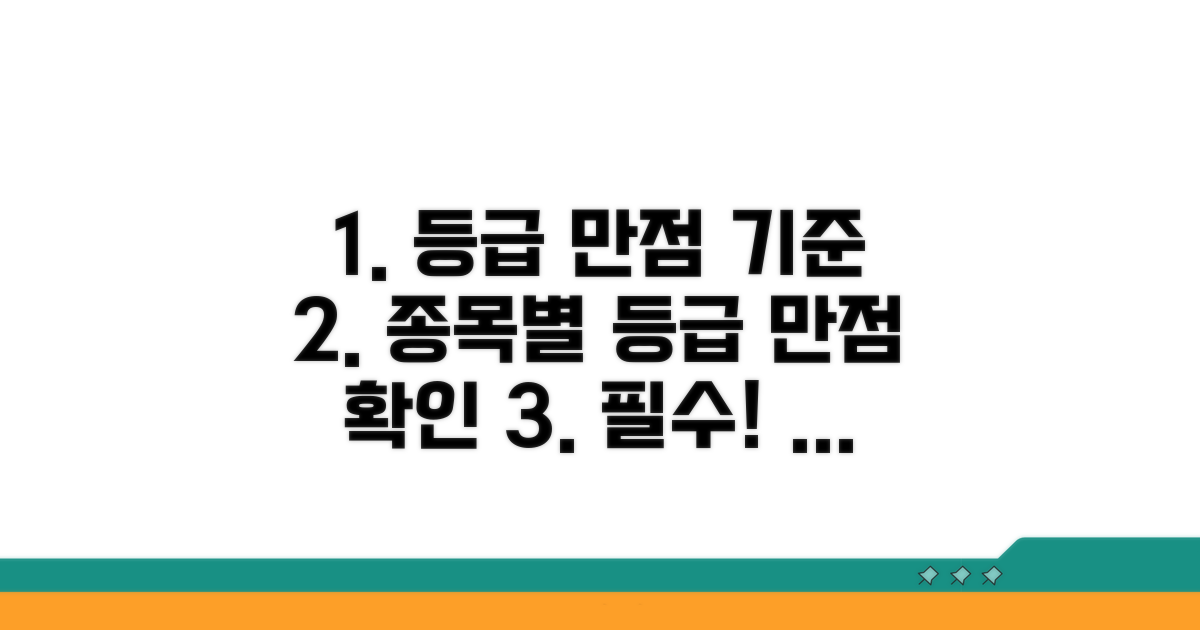 종목별 등급과 만점 기준 확인