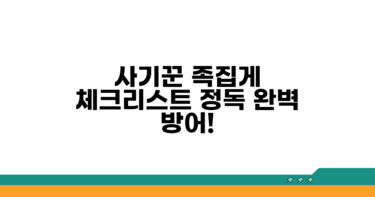 사기꾼 잡는 법, 핵심 체크리스트
