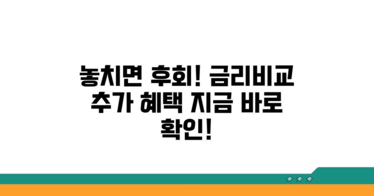 놓치면 손해! 금리 비교와 추가 혜택