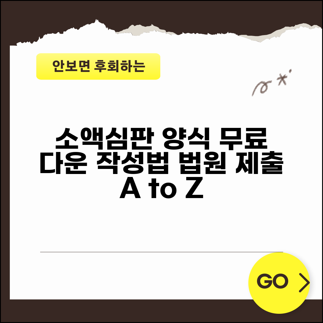 소액심판청구 양식 무료 다운로드 | 서식별 작성요령 | 법원 제출용 문서 준비법