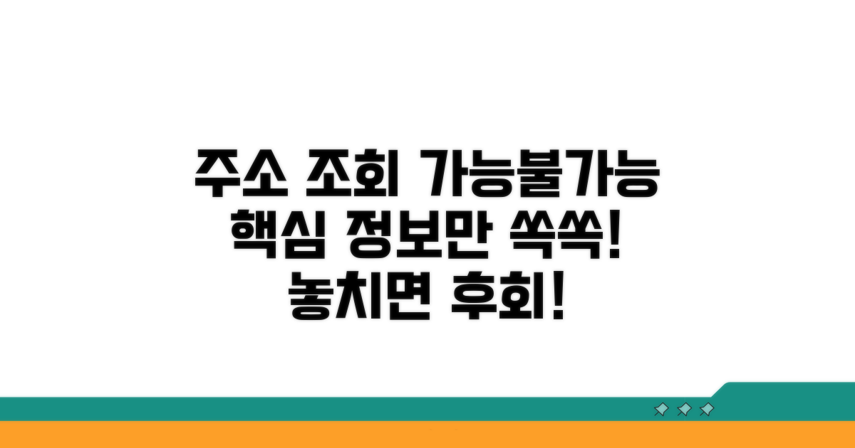 주소 조회 가능한 경우와 제한 사항
