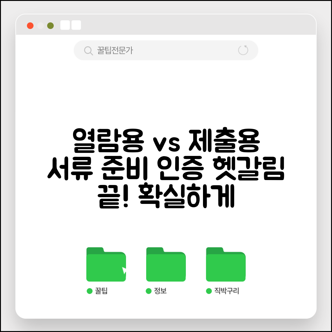제출서류 열람용 vs 제출용 차이점 | 용도별 준비 방법 및 인증 절차 총정리