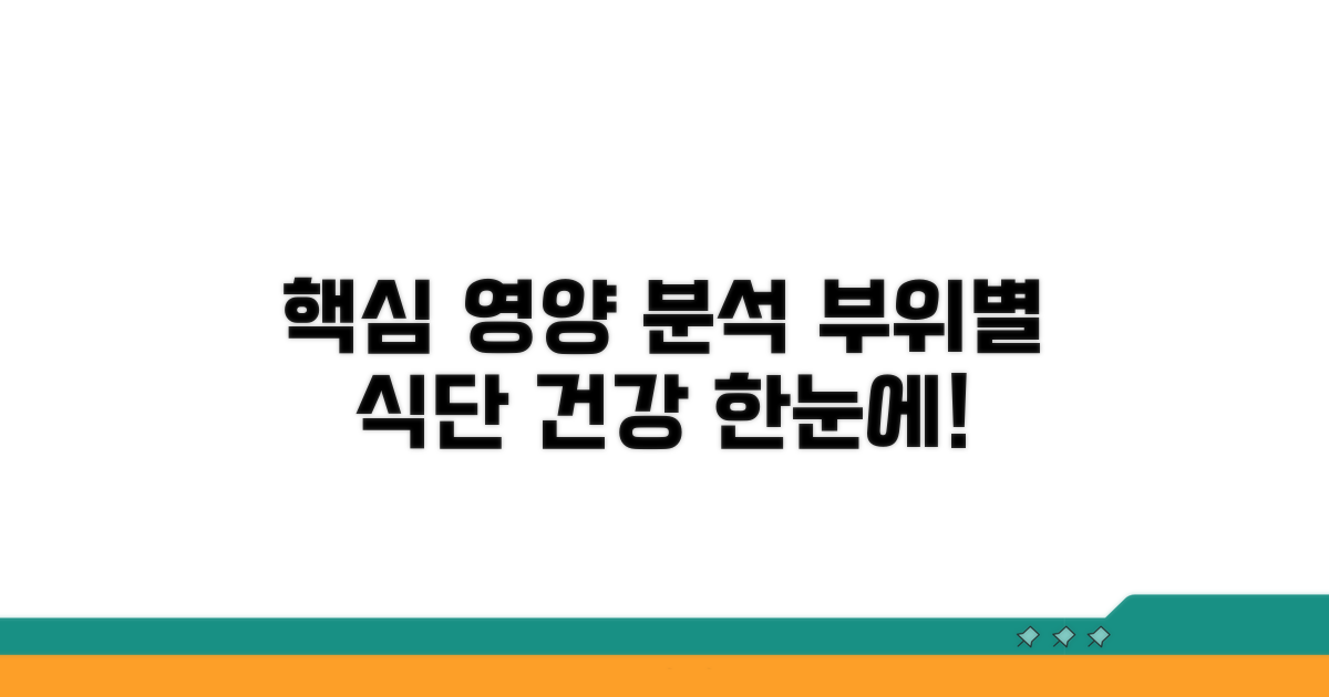부위별 영양 성분 한눈에 보기