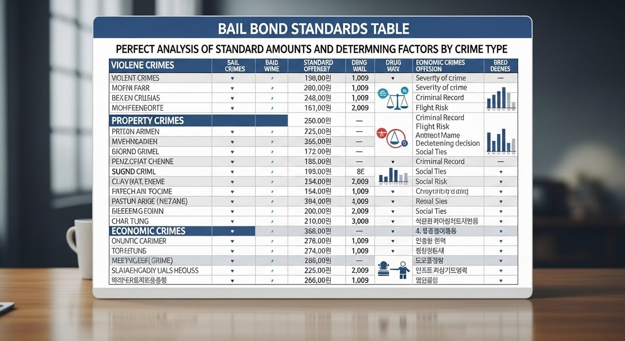 보석보증금 기준표: 범죄 유형별 기준액과 결정 요소 완벽 분석