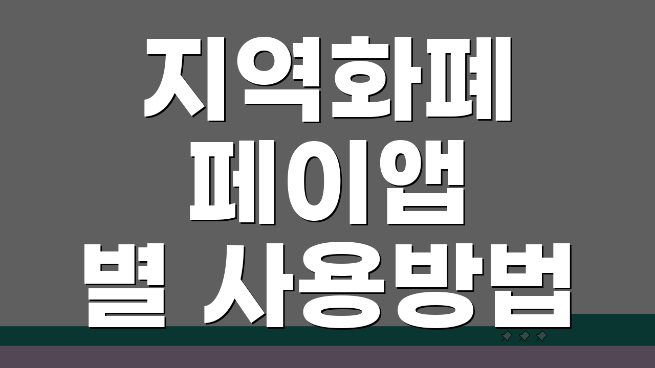 지역화폐 페이앱별 사용방법 비교분석, 이것만 알면 끝!